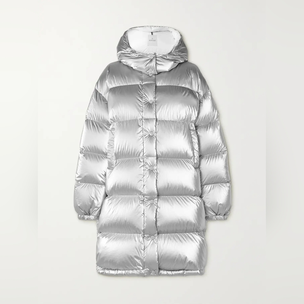 Moncler Silver and White Puffer Coat - Picture 2 of 16